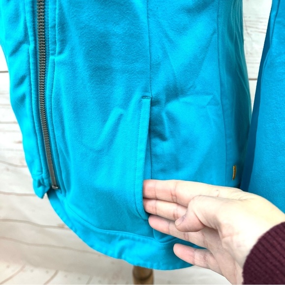 Lucy Aqua Asymmetrical Zip Activewear Moto Jacket - Picture 3 of 10